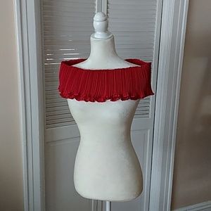 Red accordian flounce